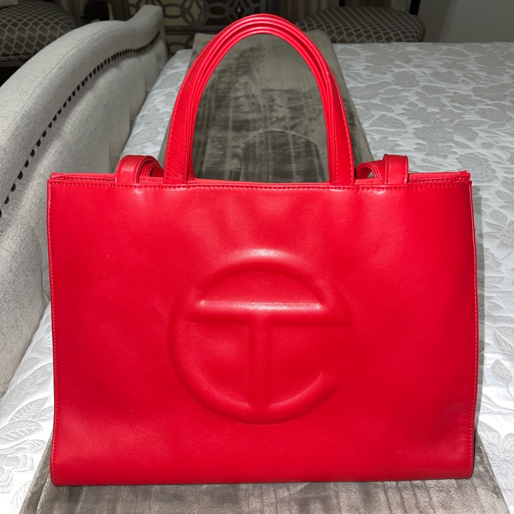 red medium telfar bag